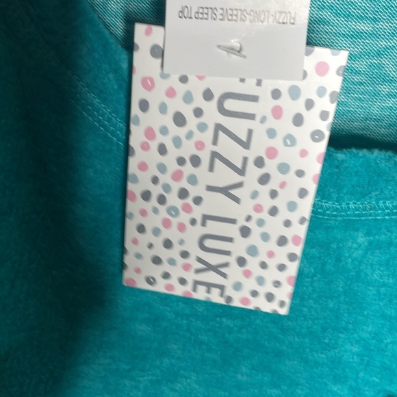 Jaclyn Intimates Fuzzy Luxe Sleep Top Sz 3X teal super soft! NWT long Sleeve - Picture 4 of 8
